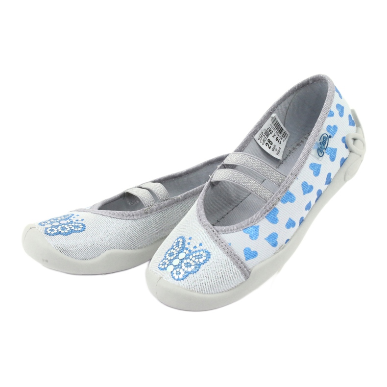 Sapatos infantis Befado corações 116X267 azul cinza 3
