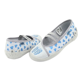 Sapatos infantis Befado corações 116X267 azul cinza 4