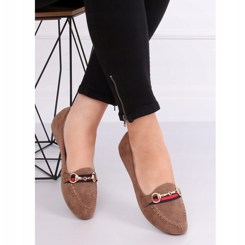 Mocassins bege feminino B2027 Khaki cáqui 2