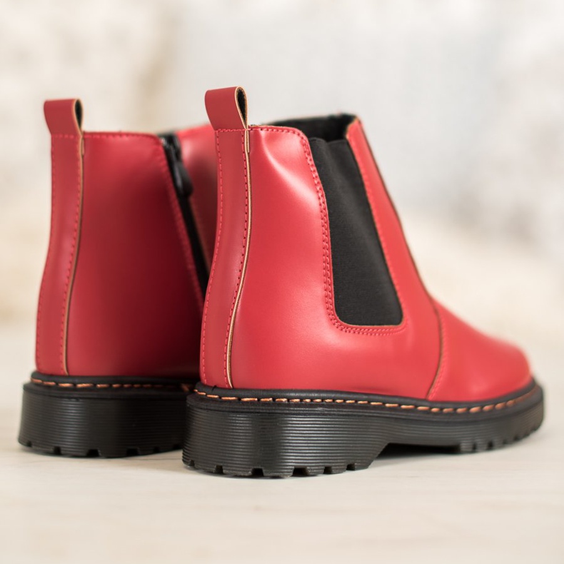 SHELOVET Chelsea Boots na plataforma vermelho 1