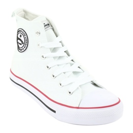Tênis de cano alto American Club LH42 branco vermelho 1
