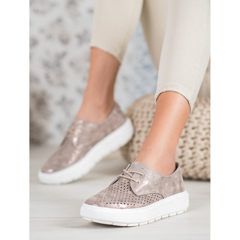 Goodin Sapatos de couro leves multicolorido amarelo 1