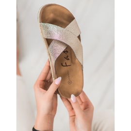 Goodin Chinelos dourados confortáveis 1