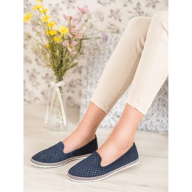 Goodin Senhores de Couro Openwork azul marinho 1