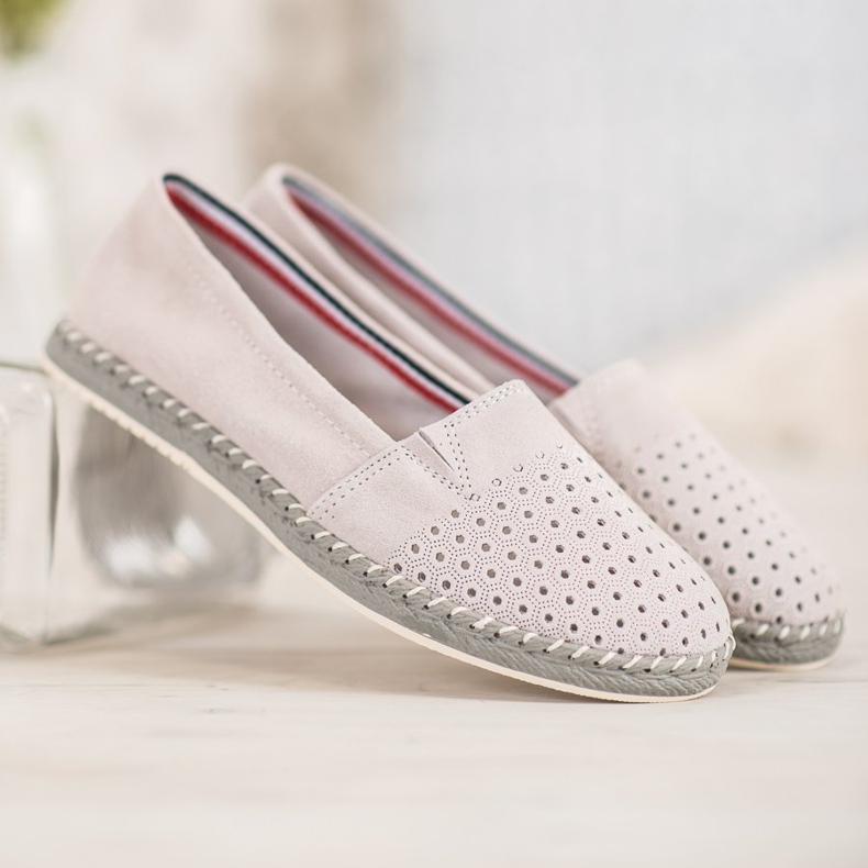 Goodin Bailarina de couro a céu aberto cinza 2