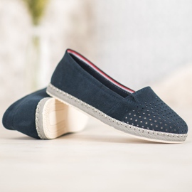 Goodin Bailarina de couro a céu aberto azul 2