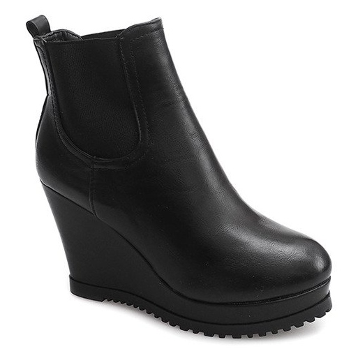 Cunhas 9298 Botas pretas em cunha preto 2