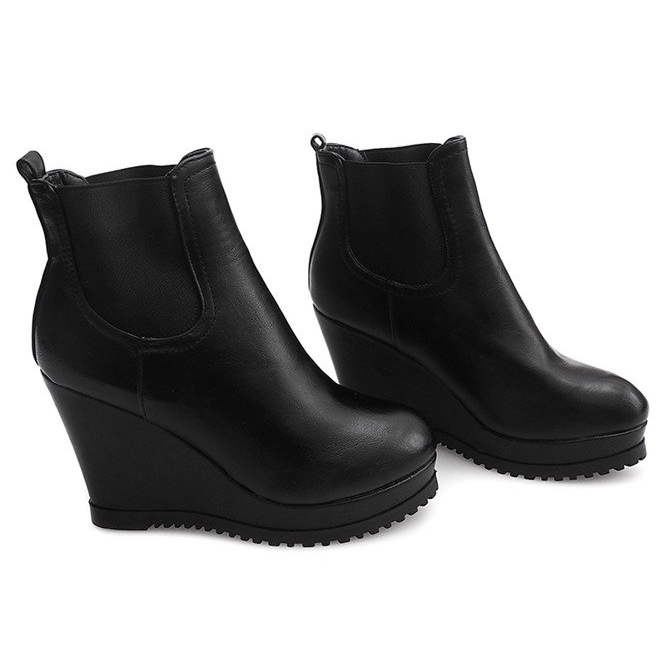 Cunhas 9298 Botas pretas em cunha preto 1