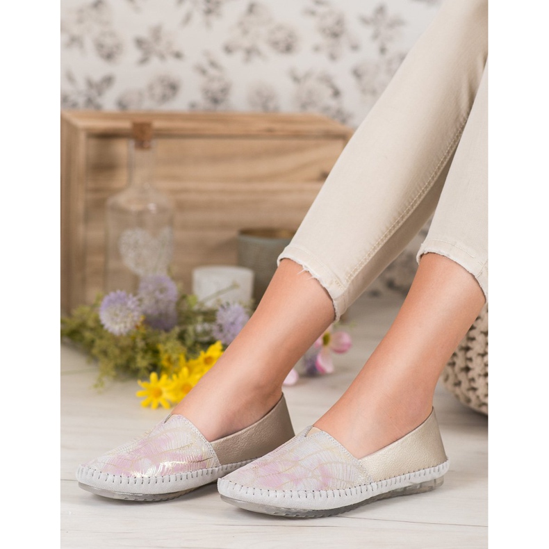 Slipons de couro VINCEZA amarelo 1