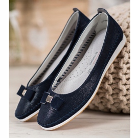 Bailarinas com arco VINCEZA azul marinho 2 Bailarinas com arco VINCEZA azul marinho 2