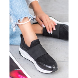 SHELOVET Sapatos deslizantes na plataforma preto 2