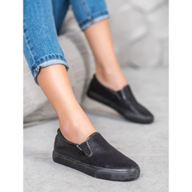 SHELOVET Tênis Slip-on Com Glitter preto 1
