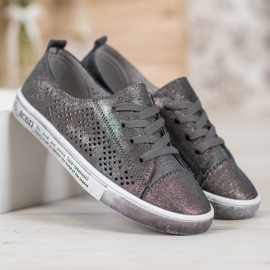 Tênis de couro VINCEZA cinza 2