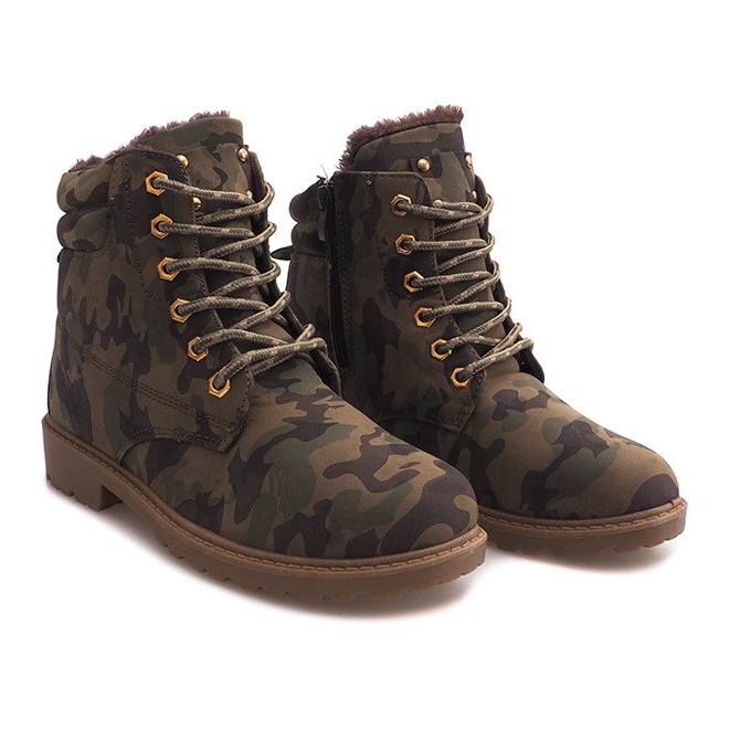 Botas de madeira isoladas Camo BED08 Verde 2