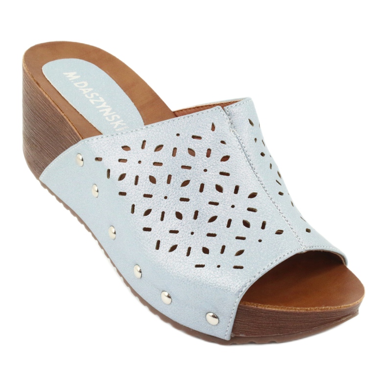 M.Daszyński Chinelos femininos Daszyński SA144-8 azul 1