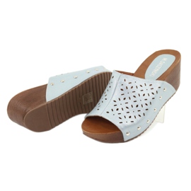 M.Daszyński Chinelos femininos Daszyński SA144-8 azul 5