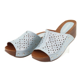 M.Daszyński Chinelos femininos Daszyński SA144-8 azul 3 M.Daszyński Chinelos femininos Daszyński SA144-8 azul 3