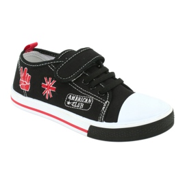 Tênis de velcro American Club TEN10 preto vermelho 1