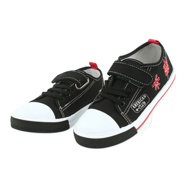 Tênis de velcro American Club TEN10 preto vermelho 3
