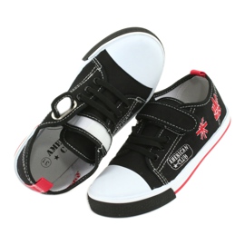 Tênis de velcro American Club TEN10 preto vermelho 4