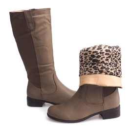 Botas de salto alto 8524 Taupe cinza 2