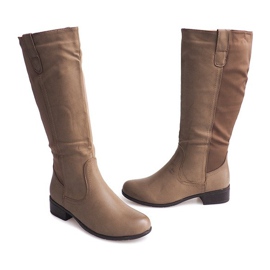 Botas de salto alto 8524 Taupe cinza 1