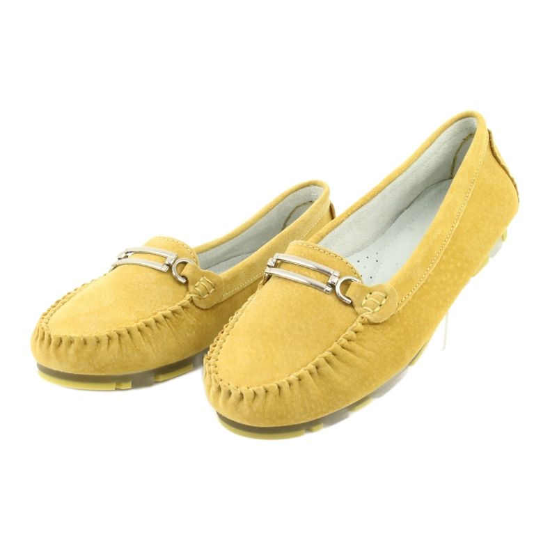 Mocassins confeccionados em couro camurça Filippo DP 1202 amarelo 3