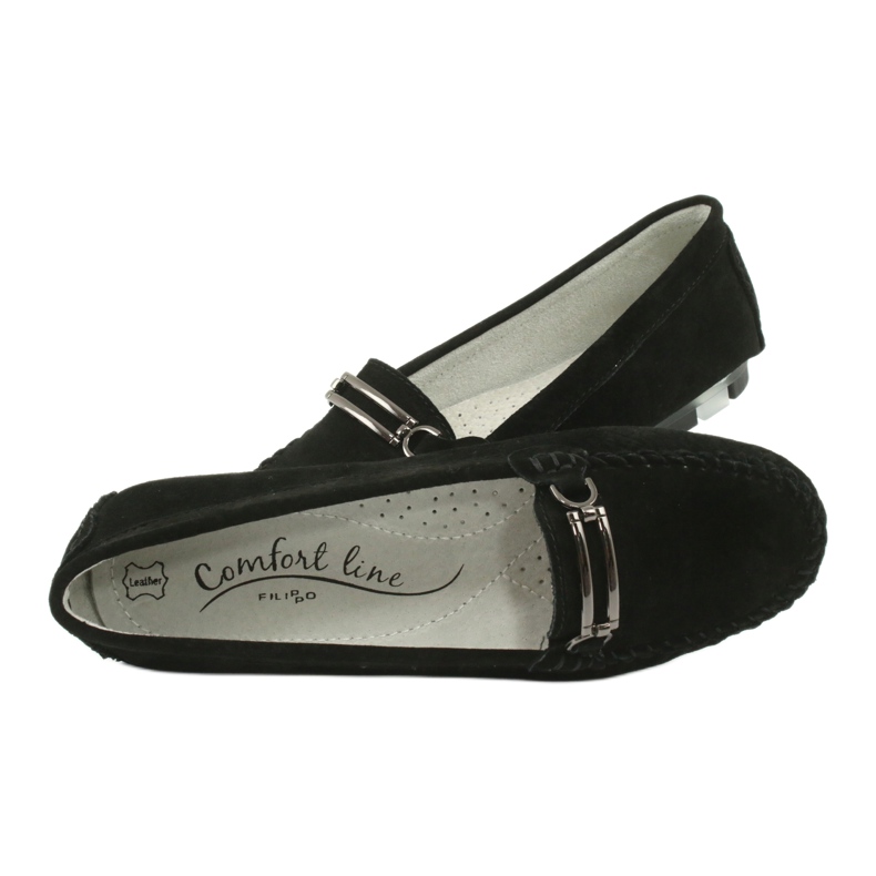 Mocassins de camurça Filippo DP1202 preto 6