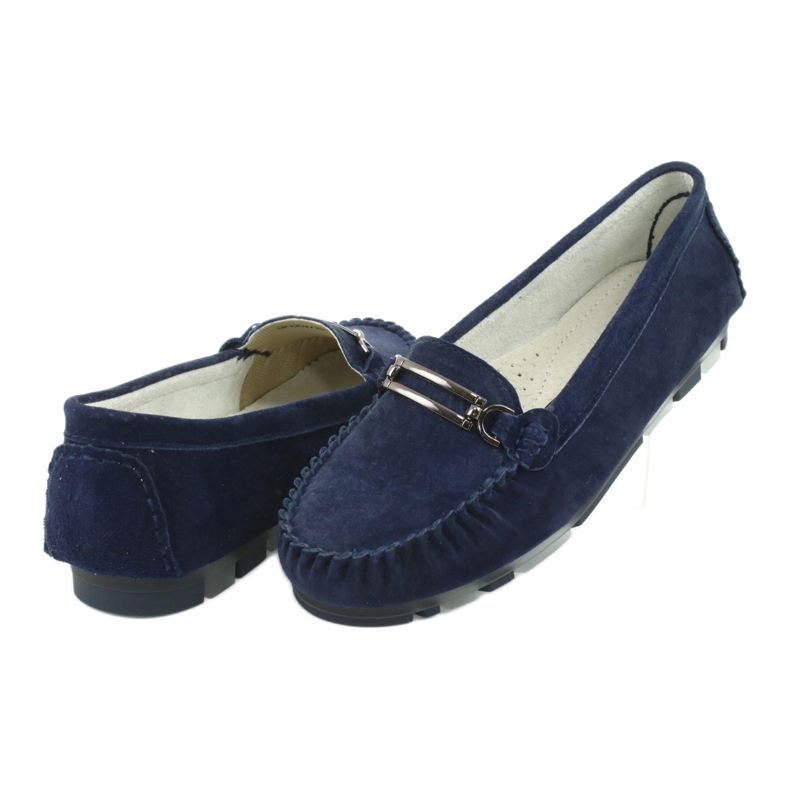 Mocassins confeccionados em couro camurça Filippo DP 1202 azul 4