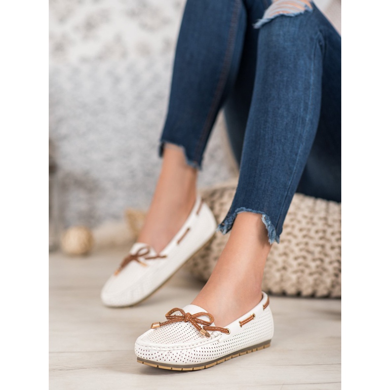 Kylie Mocassins confortáveis branco 1