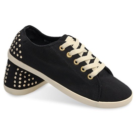 Tênis de tecido com tachas VB67 preto 2