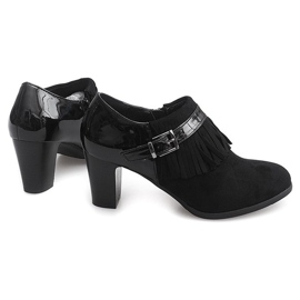 Botas no salto boho franja 6660 preto 1