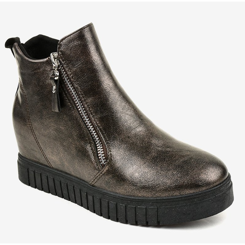 Tênis de cunha marrom 1757 1