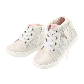 Botas esportivas para meninas American Club GC17 branco cinza 3