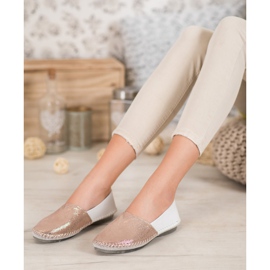 Slipons de couro VINCEZA branco amarelo 1