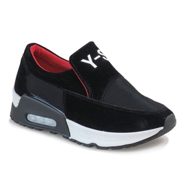 Sapatos esportivos pretos com um delicado salto A-13 em cunha 1