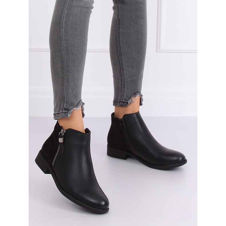 Botas pretas Chelsea para mulheres B0-350 pretas preto 1