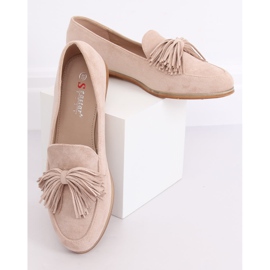 Mocassins bege feminino com franjas T357P Beige 1