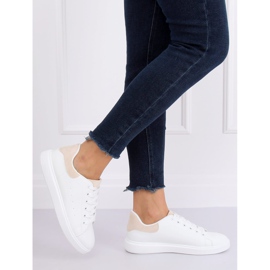 Tênis feminino branco LA85P bege 1