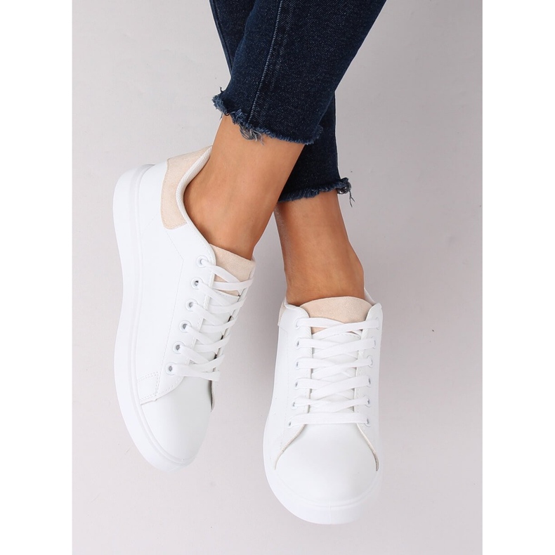 Tênis feminino branco LA85P bege 2