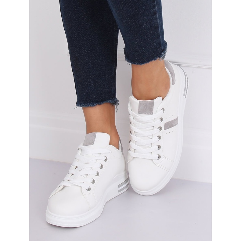 Calçados esportivos femininos brancos BL201P cinza 1