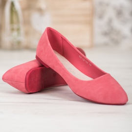 Goodin Bailarinas rosa com couro ecológico 2 Goodin Bailarinas rosa com couro ecológico 2
