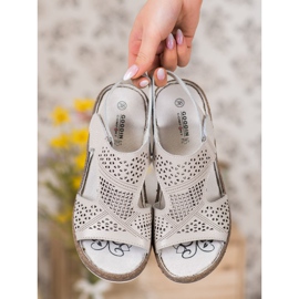 Goodin Sandálias de cunha com aberturas cinza 1 Goodin Sandálias de cunha com aberturas cinza 1