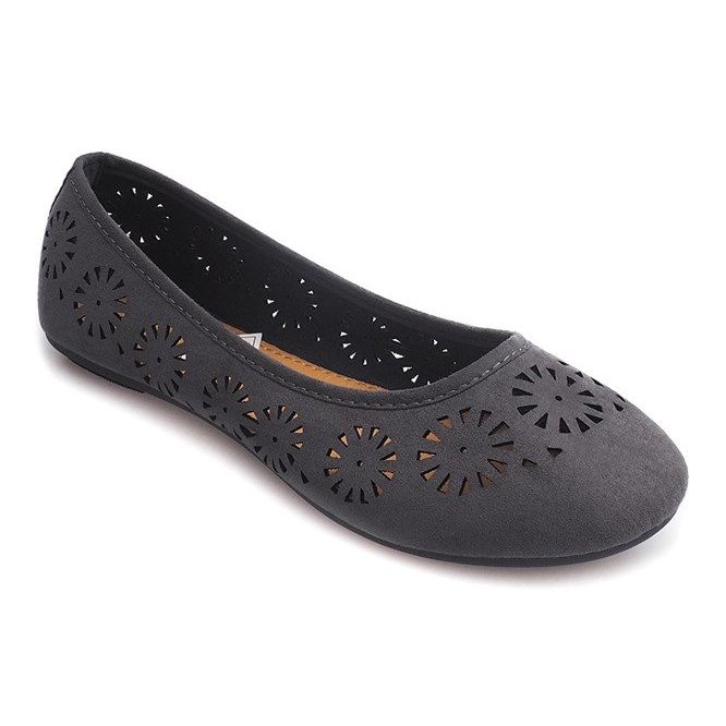 Openwork Ballerinas A009 Gray cinza 1