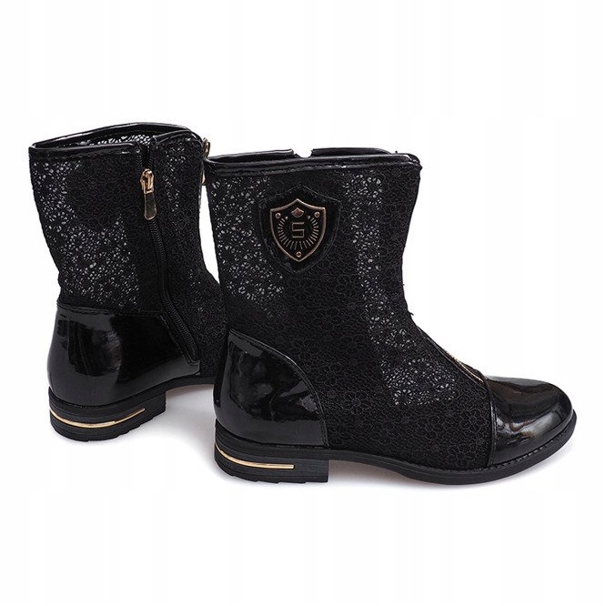 Botas Openwork com Zíper X362 Preto 1 Botas Openwork com Zíper X362 Preto 1