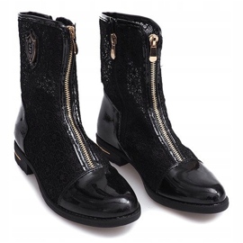 Botas Openwork com Zíper X362 Preto 2 Botas Openwork com Zíper X362 Preto 2