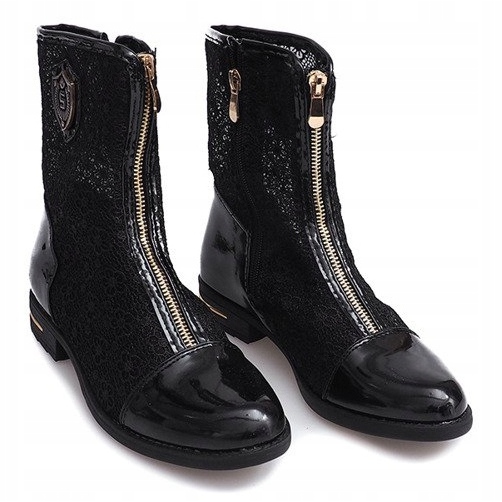 Botas Openwork com Zíper X362 Preto 2 Botas Openwork com Zíper X362 Preto 2