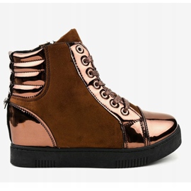 Tênis de camurça lacado marrom TL-57 2