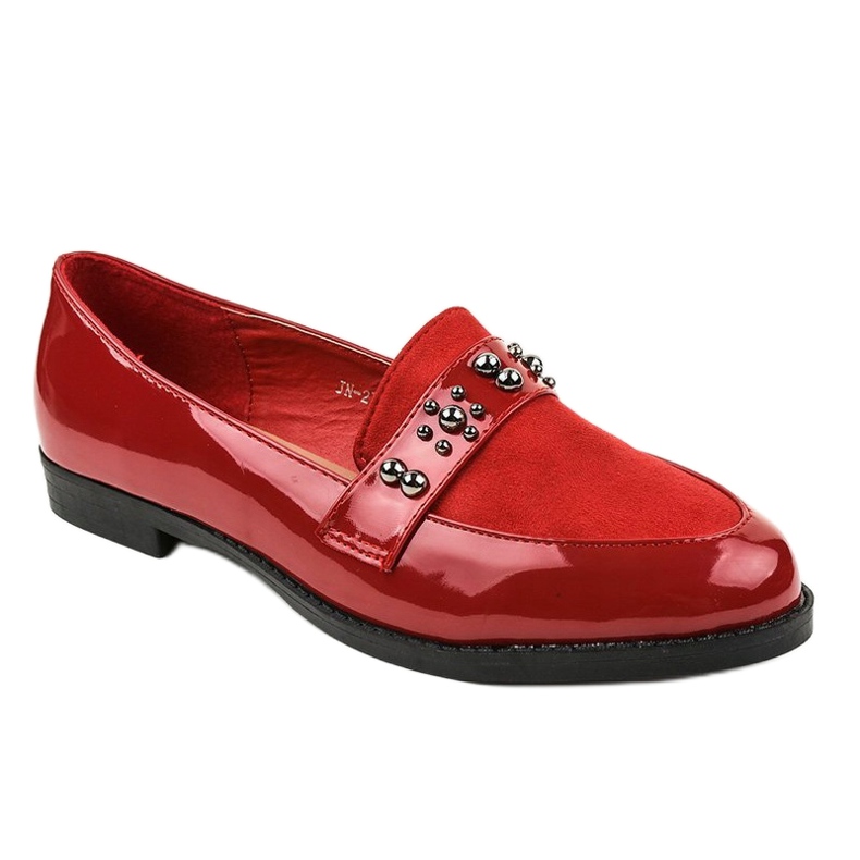Sapatos deslizantes vermelhos com tachas JN-27 1 Sapatos deslizantes vermelhos com tachas JN-27 1