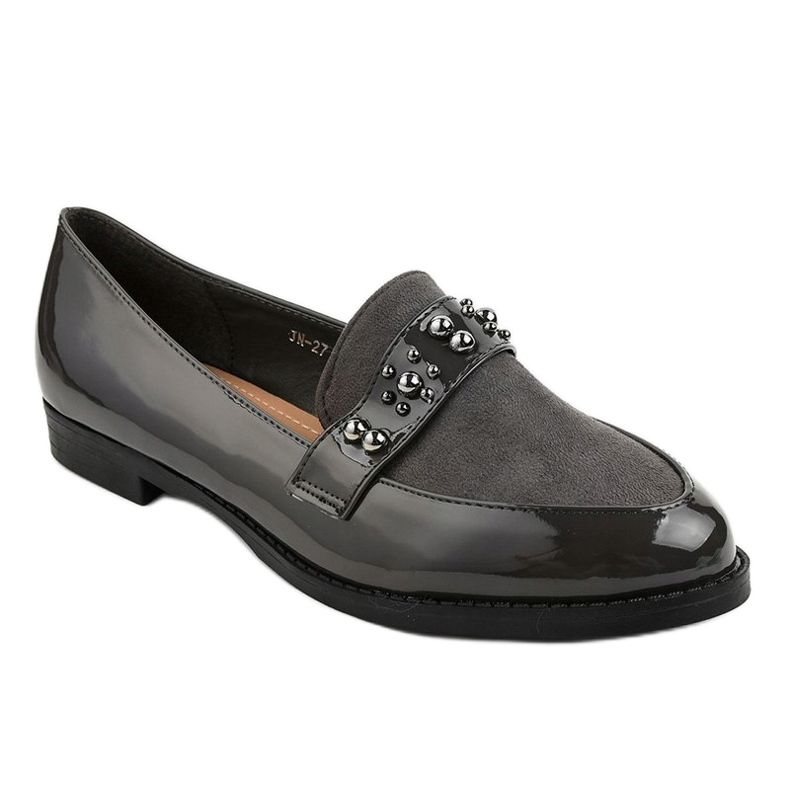 BM Sapatos deslizantes cinza com tachas JN-27 1 BM Sapatos deslizantes cinza com tachas JN-27 1